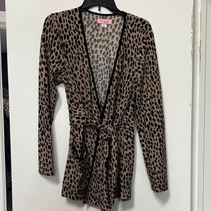 Koi Black and Brown Animal Print Women's Robe